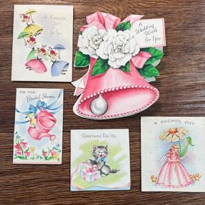 Lot of Kitsch Shower Cards and Wedding Cards